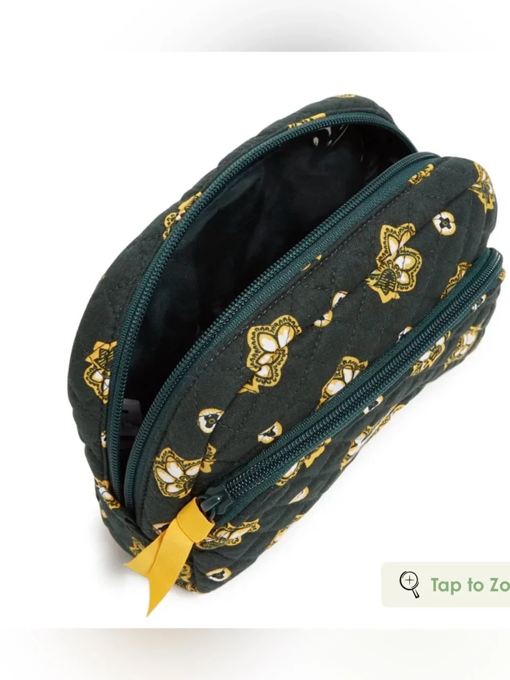 Vera Bradley Medium Cosmetic Bag with Green Bay 'G' Logo NWT   NFL
